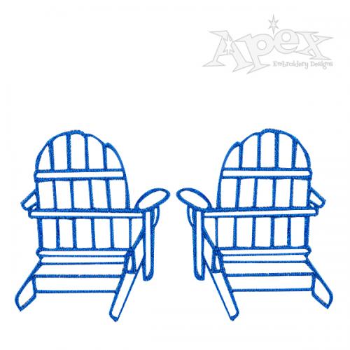 Adirondack Beach Chairs Embroidery Design Apex Monogram Designs & Fonts