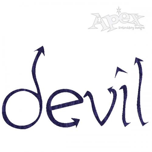 Devil Tail Halloween Machine Embroidery Font Design by Apex