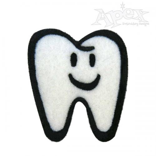 Dentist Tooth Smile Embroidery Design Apex Monogram Designs & Fonts