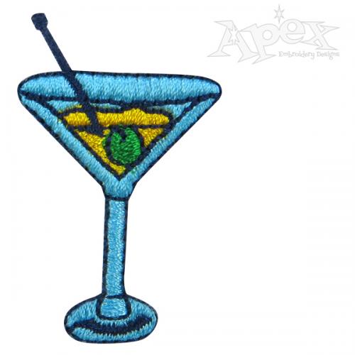 Cocktail Cosmopolitan Embroidery Design Apex Monogram Designs & Fonts