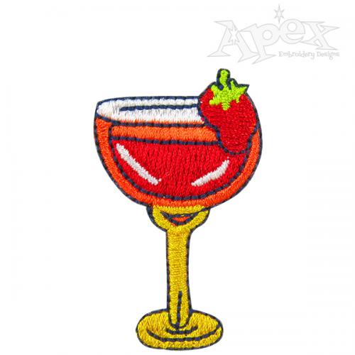 Cocktail Strawberry Dackery Embroidery Design Apex Monogram Designs