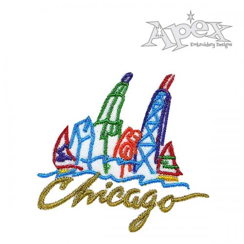 Chicago City Embroidery Design Apex Embroidery Designs, Monogram