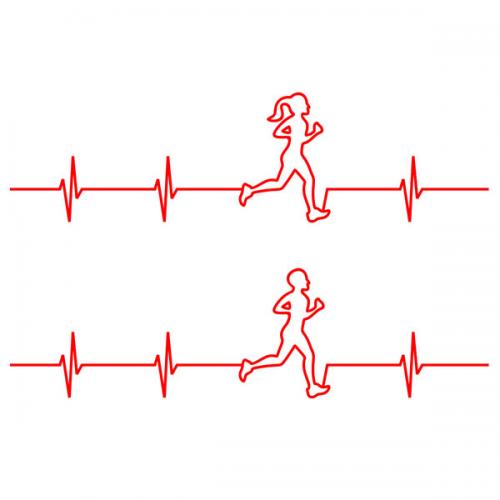 Marathon Runner Heart Cuttable Designs Apex Designs & Fonts