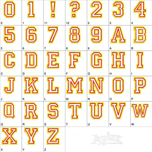 Varsity Applique Embroidery Font Apex Embroidery Designs, Monogram