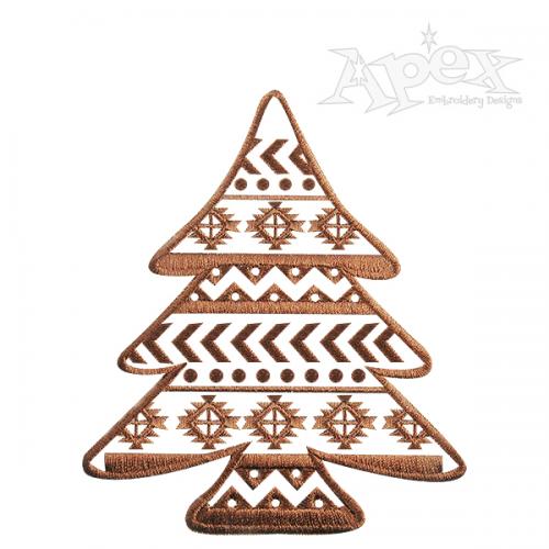 Aztec Print Christmas Tree Embroidery Designs