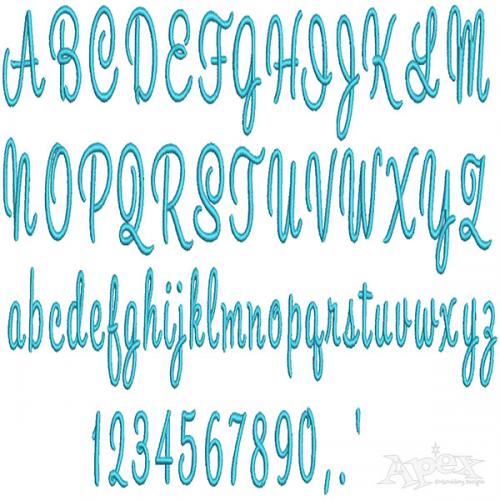 Kelsey Script Embroidery Font | Apex Embroidery Designs, Monogram Fonts ...