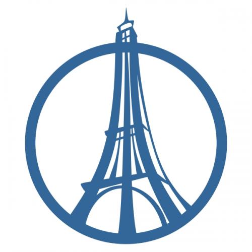 Eiffel Tower Peace Sign Cuttable Designs