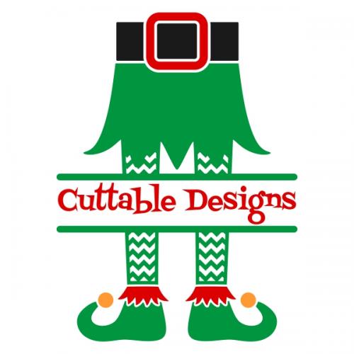 Elf Feet Christmas Cuttable Svg Frame Designs