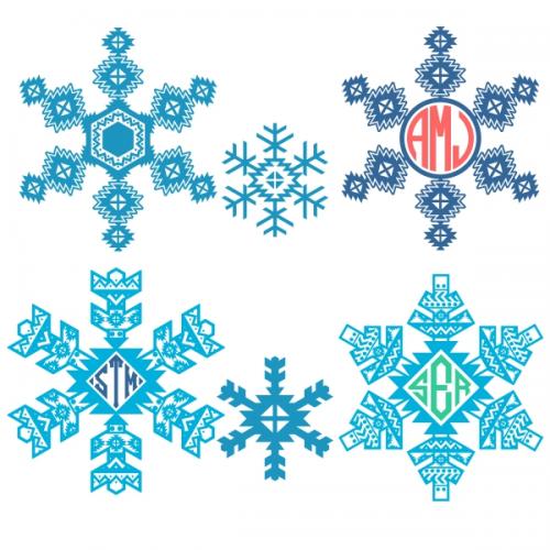 Aztec Print Snow Flake Pack Cuttable Designs