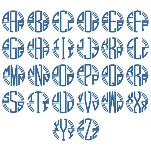 Round Lined Circle Embroidery Fonts