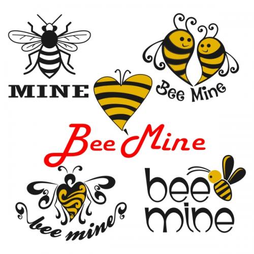 Bee Mine SVG Valentine's Day Cuttable Designs