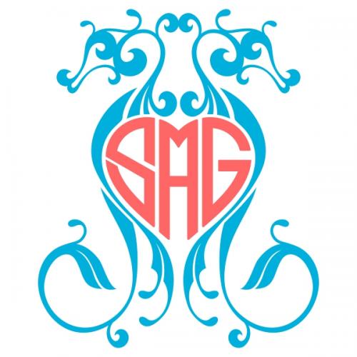 Seahorse Heart Svg Cuttable Designs