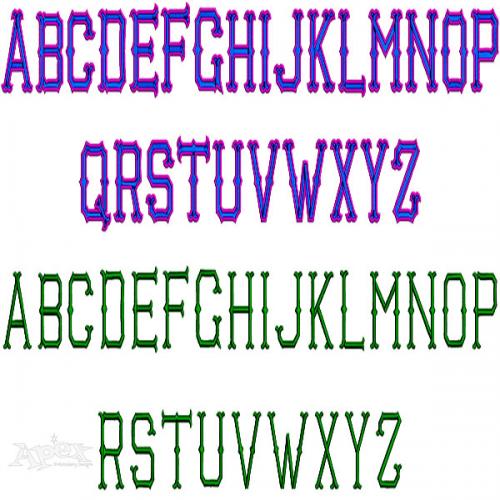 Richardson Satin two color Embroidery Fonts