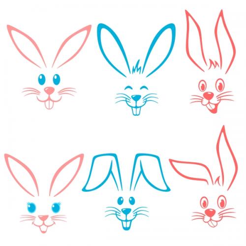 Easter Bunny Face Svg Cuttable Designs