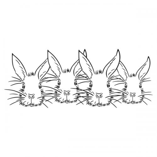 Rabbit Bunny Head Boarders Cuttable Designs