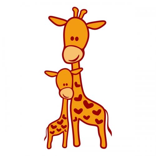 Giraffe Mother And Child SVG Cuttable Design