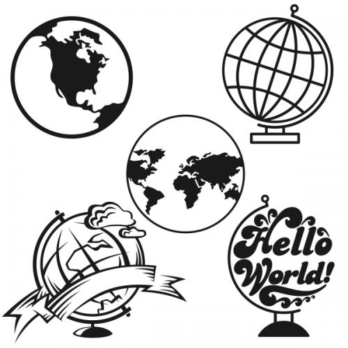 World Globe Cuttable Designs