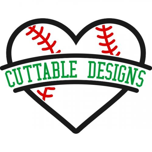Baseball Heart Cuttable Design Pack