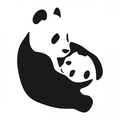 Panda Bear Mother and Child Svg Cuttable Design