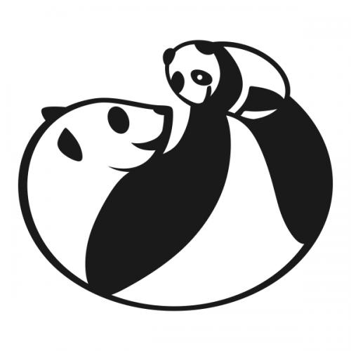 Panda Bear Mother and Child Svg Cuttable Design
