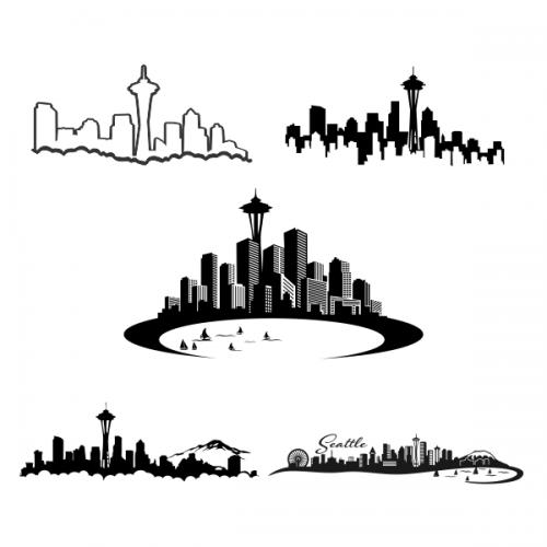 Seattle Skyline Washington Cuttable Design