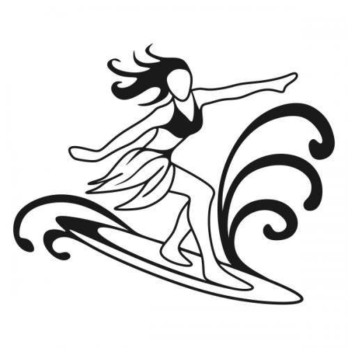 Surfer Girl Svg Cuttable Design