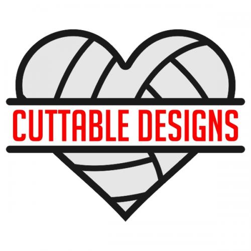 Volleyball Hearts Monogram Cuttable Designs