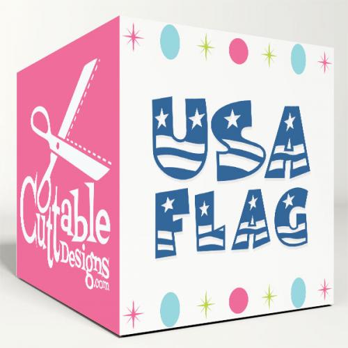 United States Flag Cuttable Font