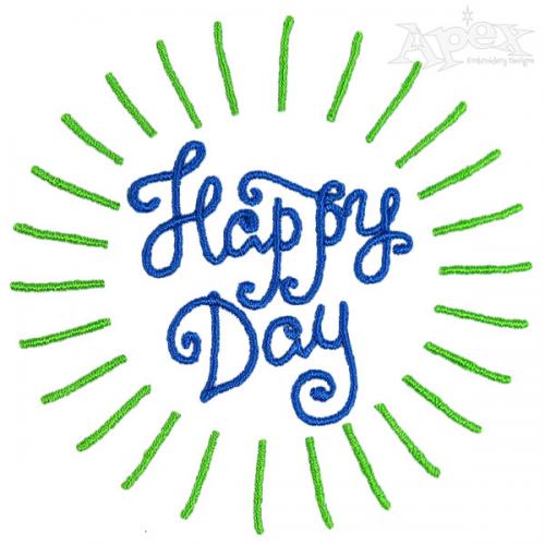 Happy Day SVG Embroidery Designs