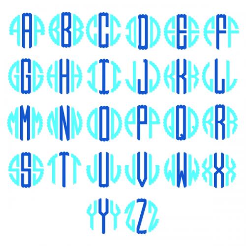 Scallop Circle Svg Monogram Cuttable Font