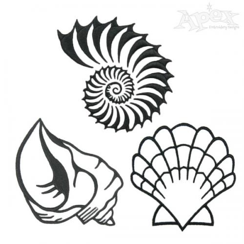 Seashell Pack Embroidery Design