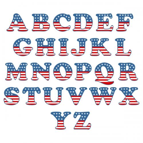 American Flag Cuttable Font