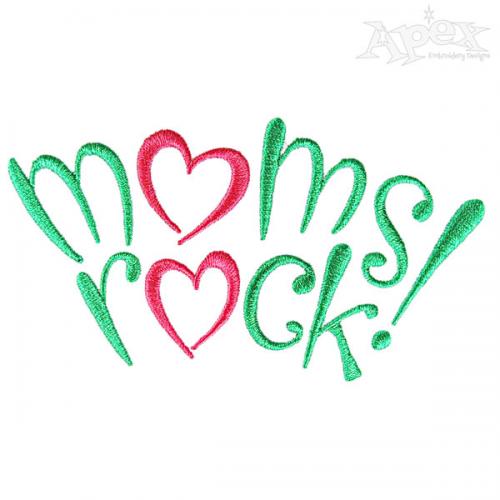 Mom Rocks Embroidery Designs