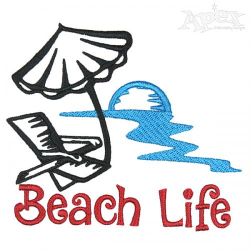 Beach Life Embroidery Designs