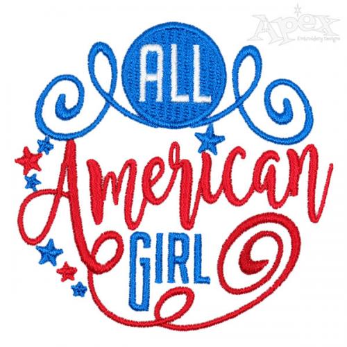All American Girls Embroidery Designs