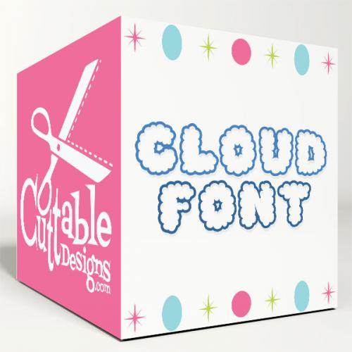 Cloud SVG Font Letters Alphabet Cut File - Apex
