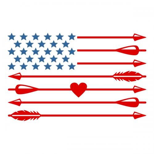 USA America Flag Arrow SVG Cuttable Designs