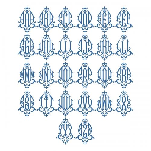 Fleur Monogram Embroidery Fonts