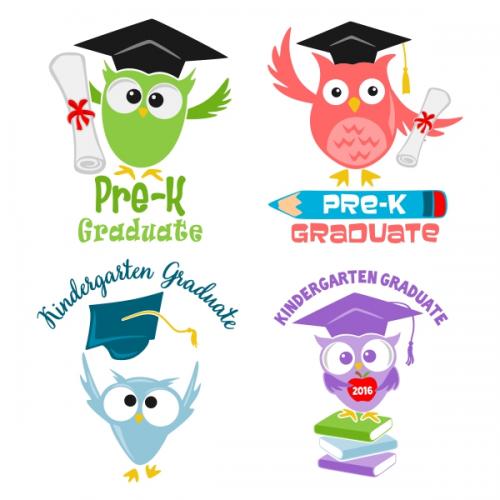 Owl Kindergarden Graduation Pack SVG Cuttable Designs