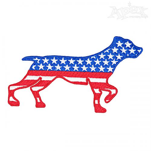 USA American Flag Dog Embroidery Designs