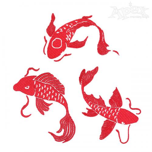 Koi Fish Embroidery Designs