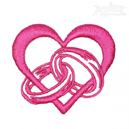 Ring rings in Heart shape Embroidery Designs