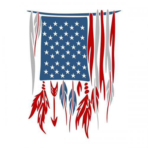 USA American Feather Flag SVG Cuttable Designs