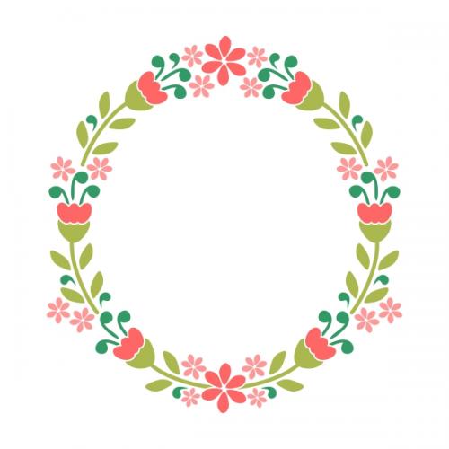 Floral Wreath SVG Cuttable Designs