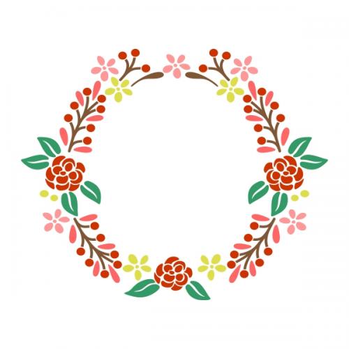 Floral Wreath SVG Cuttable Designs
