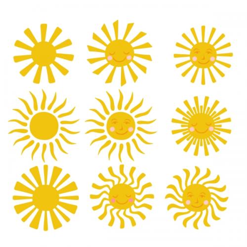 Retro Sun SVG Cuttable Designs