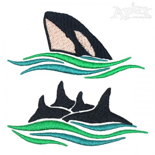 Orcas Whale Pack Embroidery Designs