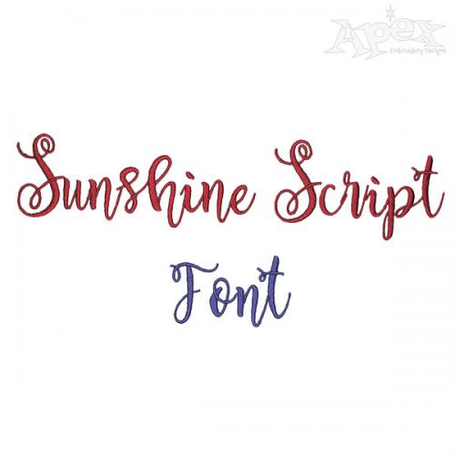 Sunshine Script Embroidery Fonts