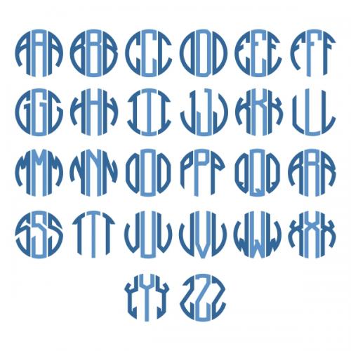 Tall Circle Monogram SVG Cuttable Fonts