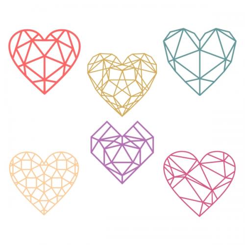 Geometric Heart SVG Cuttable Designs